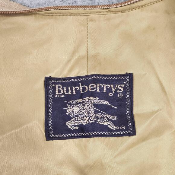 Vintage Burberrys Trench Coat Liner Nova Check Plaid 100% Wool Beige Zip-In 90s - Picture 6 of 15